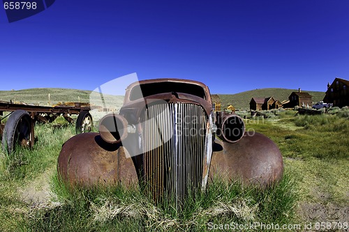 Image of Vintage Rusted Old Car in Bodie California