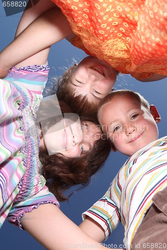 Image of Three Young Friends Outdoors on a Sunny Day