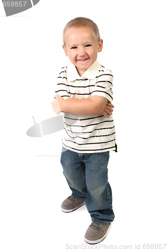 Image of Humorous Young Boy Making a SIlly Happy Face