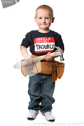 Image of Young Construction Worker Holding a Hammer