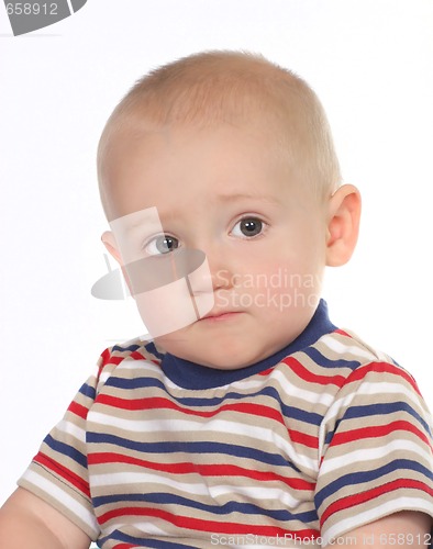 Image of Pensive Young Toddler Baby Boy