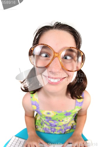 Image of Funny Child Crossing Her Eyes