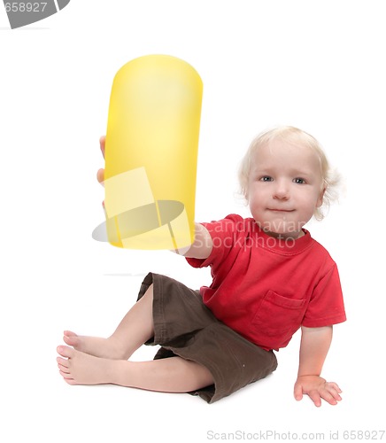 Image of Cute Baby Boy With His Drink Cup