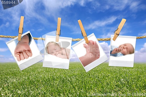 Image of Sweet Baby Photographs Hanging Outside