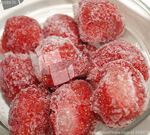 Image of frozen strawberries