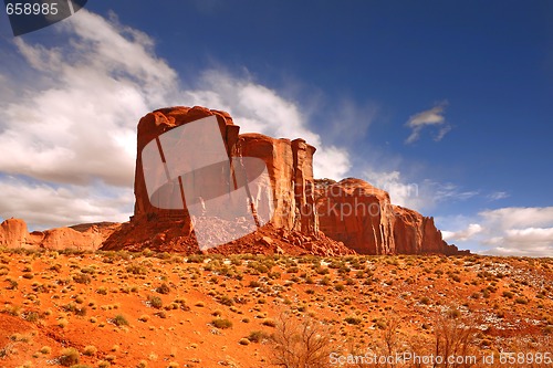 Image of Single Large Rock Formation in Monument Valley