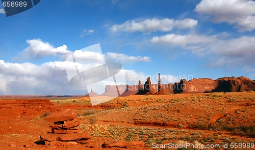 Image of Landscape of the Desert Area of Monument Valley USA