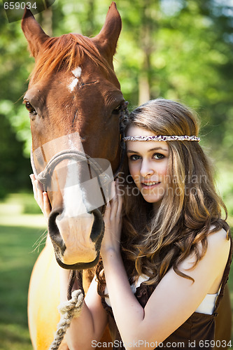 Image of Girl with horse