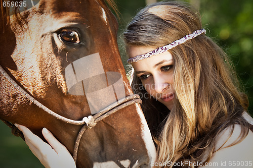 Image of Girl with horse