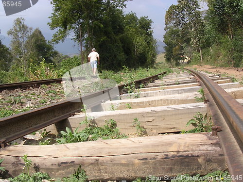 Image of Walking near the railroad