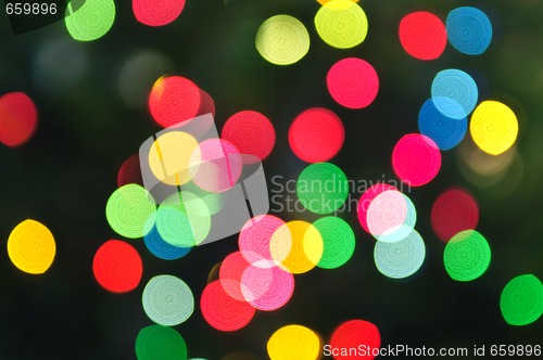 Image of Blurred Christmas lights