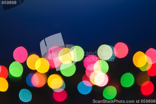 Image of Blurred Christmas lights