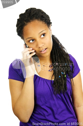Image of Teen girl with mobile phone