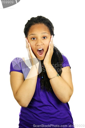 Image of Teenage girl surprised