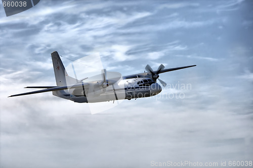 Image of Military airplane in sky