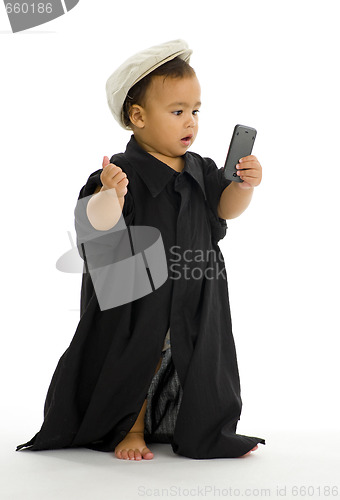 Image of cute girl with mobile phone