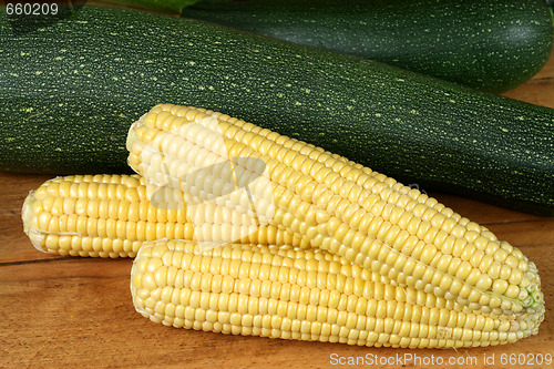 Image of Corn and courgette