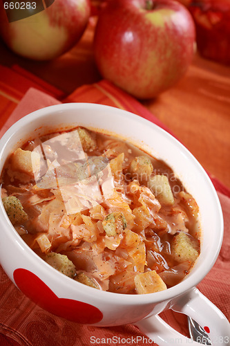 Image of Red cabbage soup (sauerkraut)