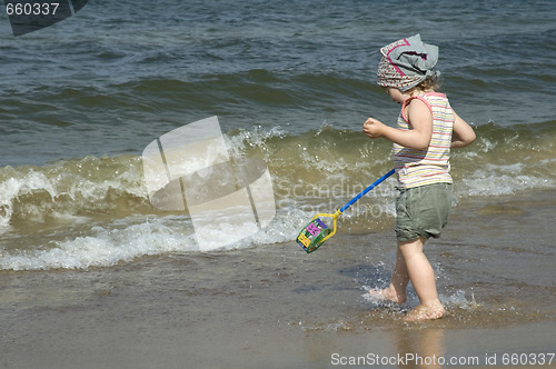 Image of sweet girl on the beach