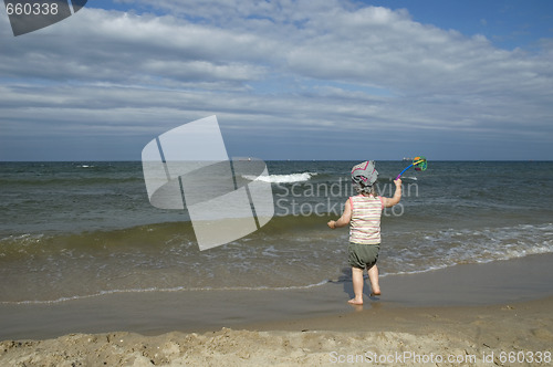 Image of sweet girl on the beach