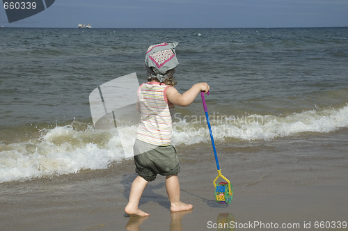 Image of sweet girl on the beach