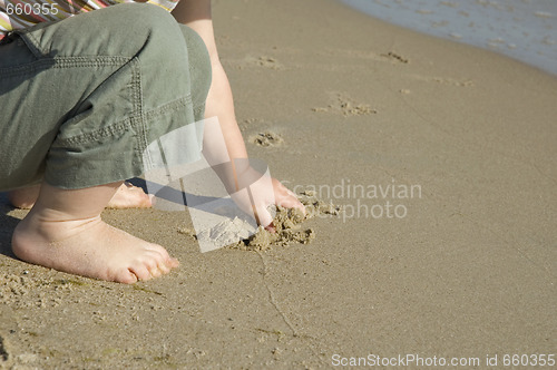 Image of child girl on the beach