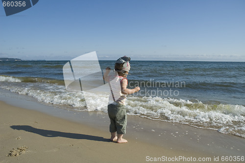 Image of sweet girl on the beach