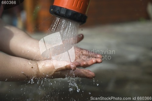 Image of Child is washing hands