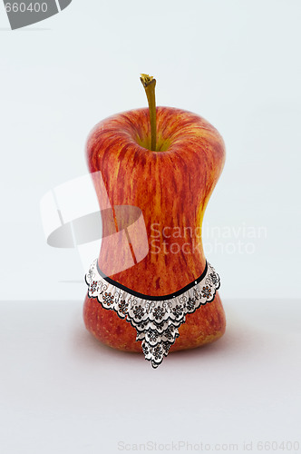 Image of apple with panties after dieting