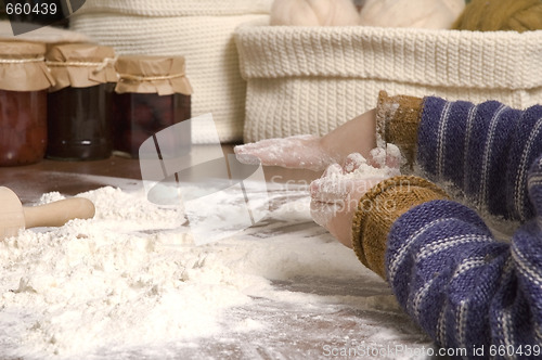 Image of baking first christmas cookies