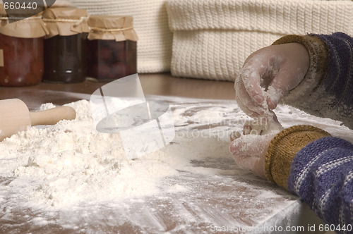 Image of baking first christmas cookies