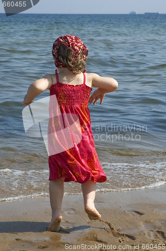 Image of sweet girl on the beach