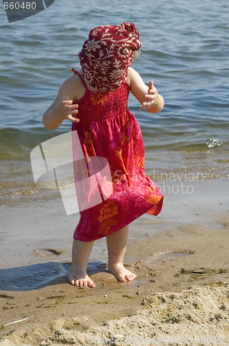 Image of sweet girl on the beach