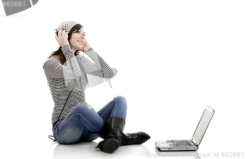 Image of Listen Music with a Laptop