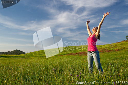 Image of Young woman relaxing