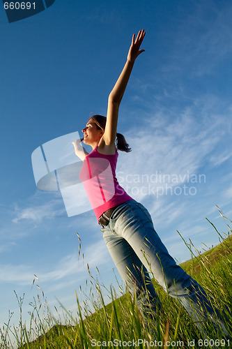 Image of Young woman relaxing