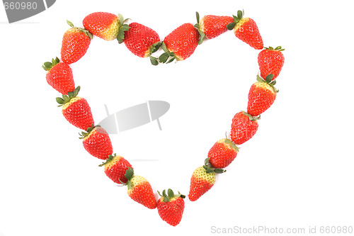 Image of strawberries as heart