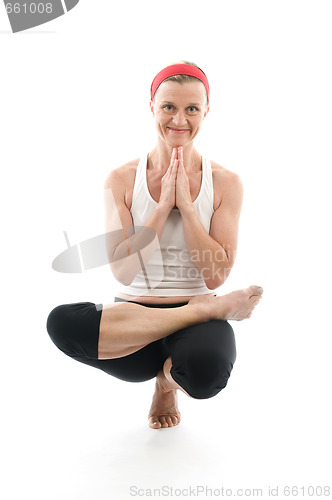 Image of yoga sitting tree pose illustration fitness trainer teacher