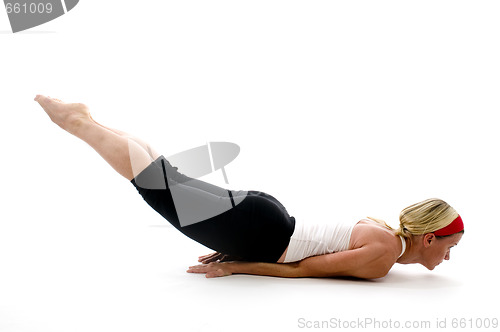Image of yoga locust pose illustration fitness trainer teacher