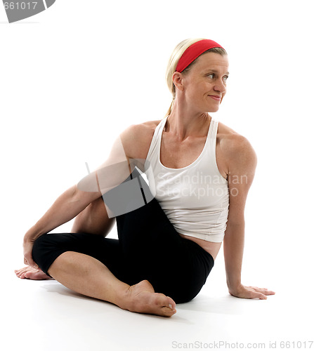 Image of yoga spine twisting illustration pose