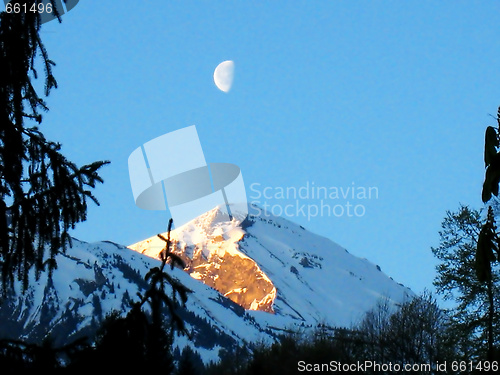 Image of Interlaken Switzerland Snow Mountain