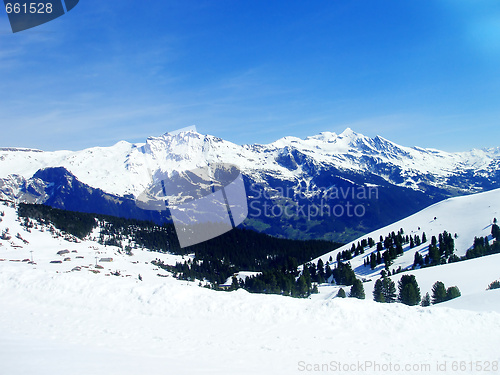 Image of Interlaken Switzerland Snow Mountain