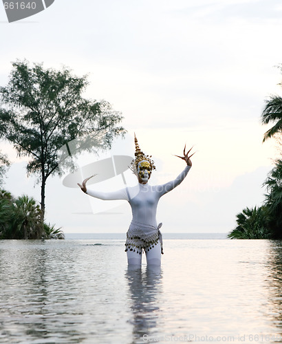 Image of PHUKET - AUGUST 19: Traditional Thai dancers perform a ceremony 