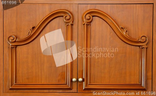 Image of Wooden carved wardrobe doors