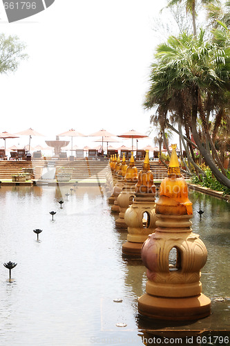 Image of Asian water garden.
