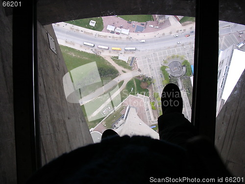 Image of Glass floor view of CN Tower