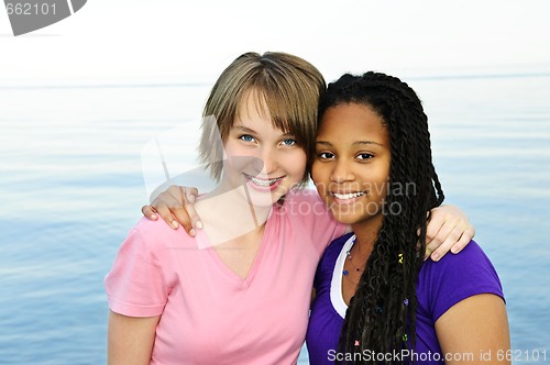 Image of Happy teenage girlfriends