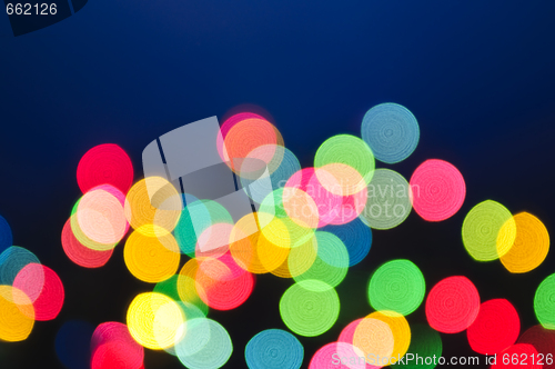 Image of Blurred Christmas lights