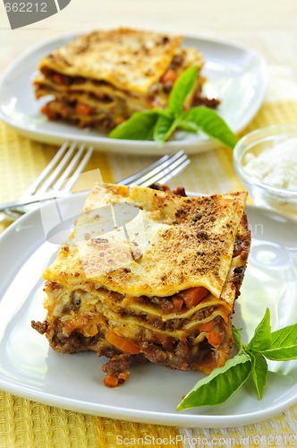 Image of Plates of lasagna