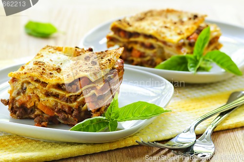 Image of Plates of lasagna